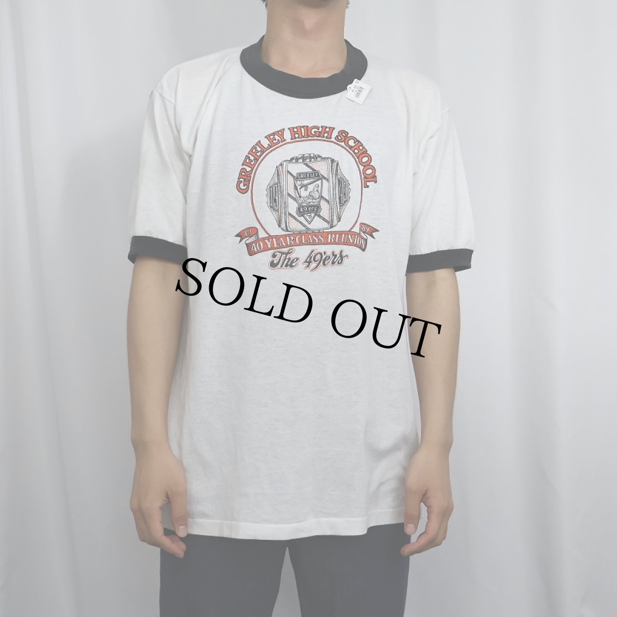 画像2: 80's "GREELEY HIGH SCHOOL" プリントリンガーTシャツ L (2)