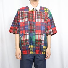 画像2: Jacobson's USA製 パイルライナー パッチワークデザイン ジップジャケット XL (2)