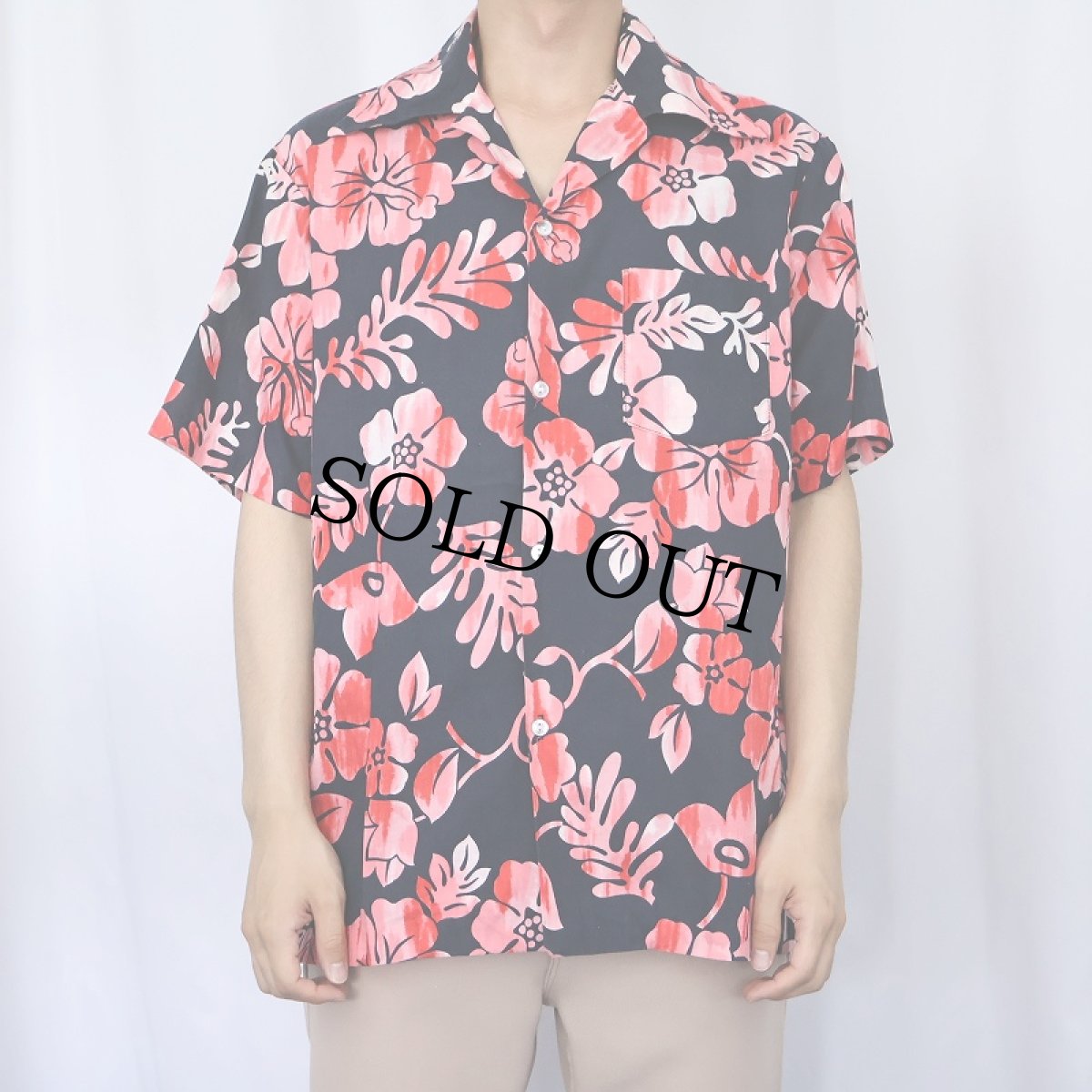 画像2: 70's Sears "HAWAII" 花柄 アロハシャツ (2)