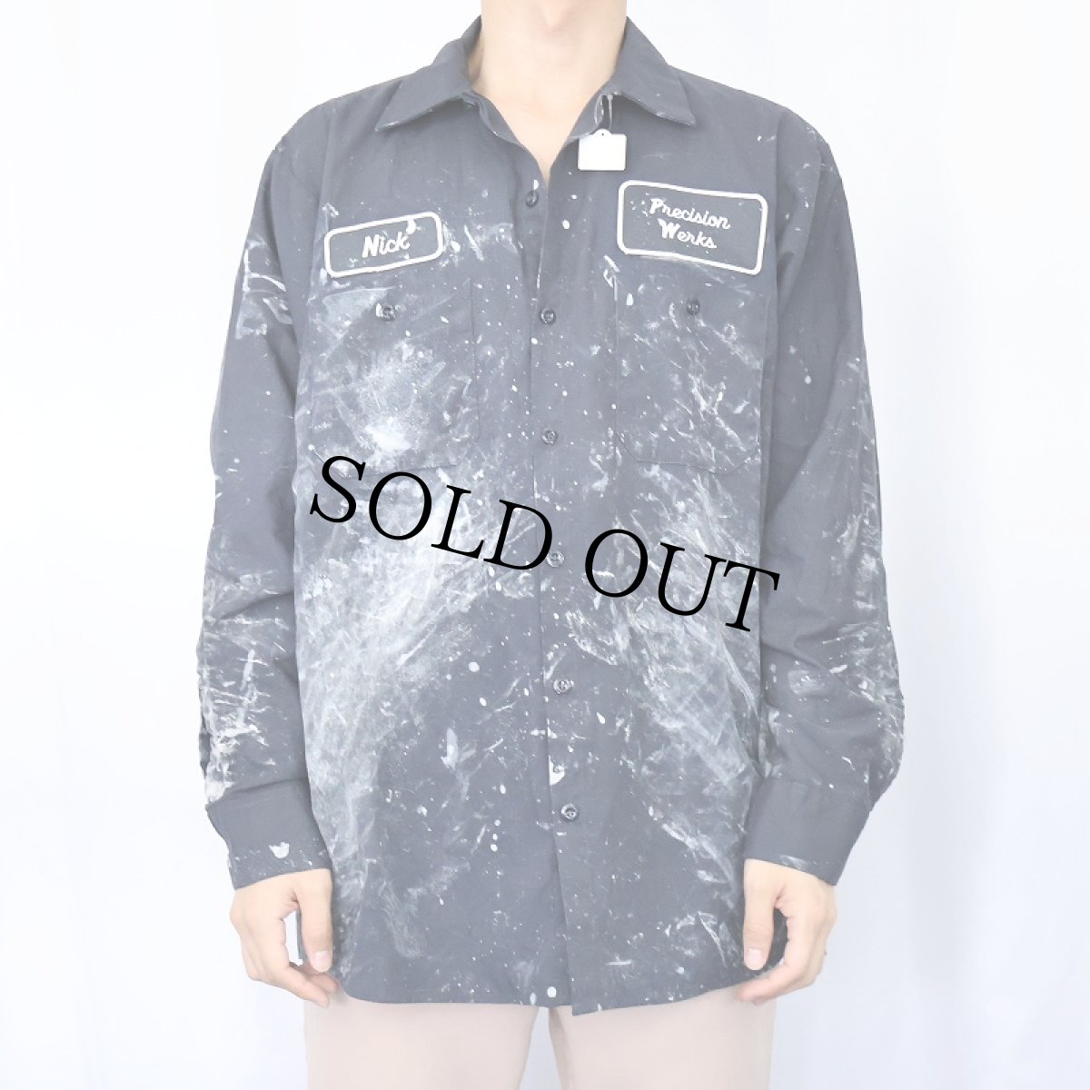 画像2: CINTAS ペンキペイントワークシャツ NAVY L (2)