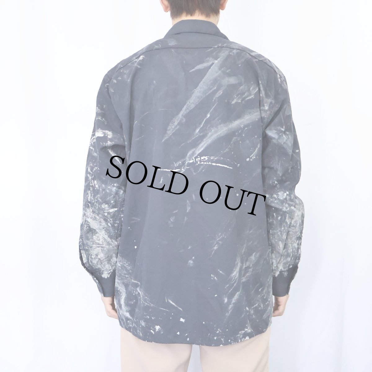 画像3: CINTAS ペンキペイントワークシャツ NAVY L (3)