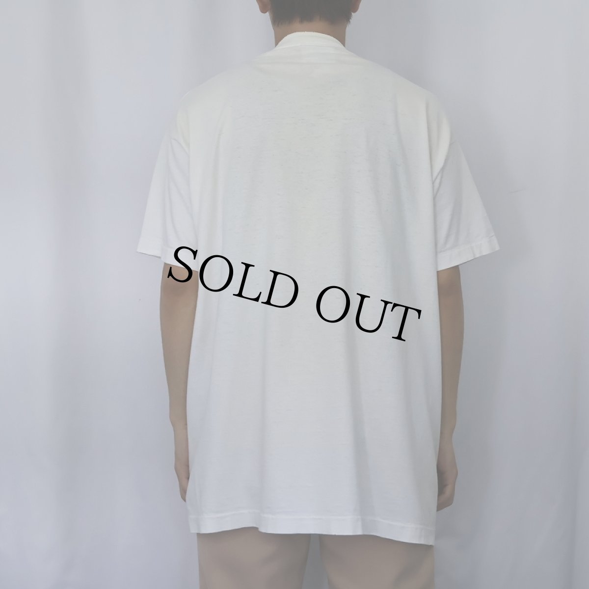 画像3: 90's grimm "LIVING ON THE EDGE" シュールイラストプリントTシャツ (3)