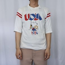 画像2: 80's SNOOPY "UCLA" キャラクタープリント フットボールTシャツ (2)