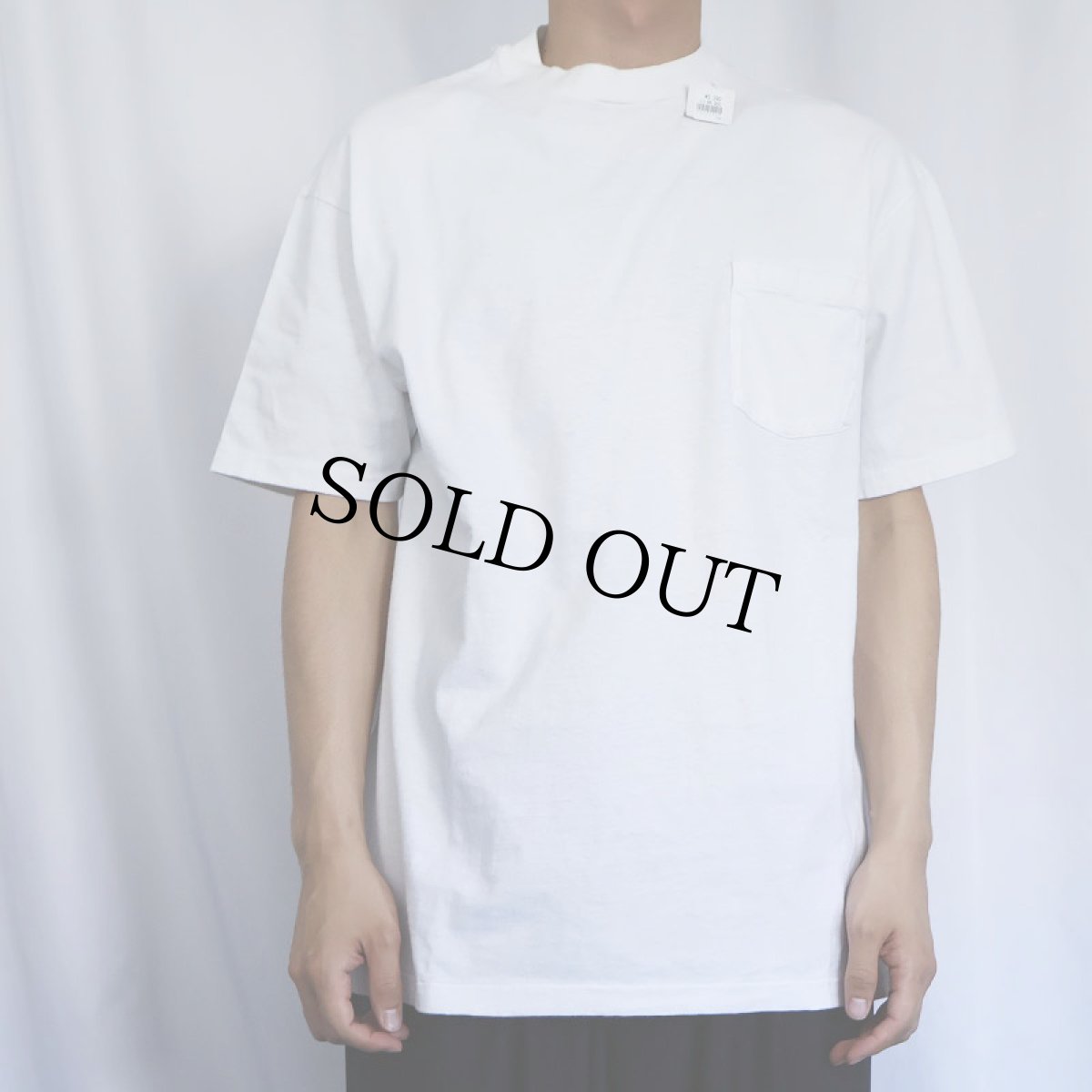 画像2: 90's Hanes 無地ポケットTシャツ XL (2)