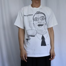 画像2: 90〜2000's Ken Brown "LET'S CHAT" アートプリントTシャツ L (2)