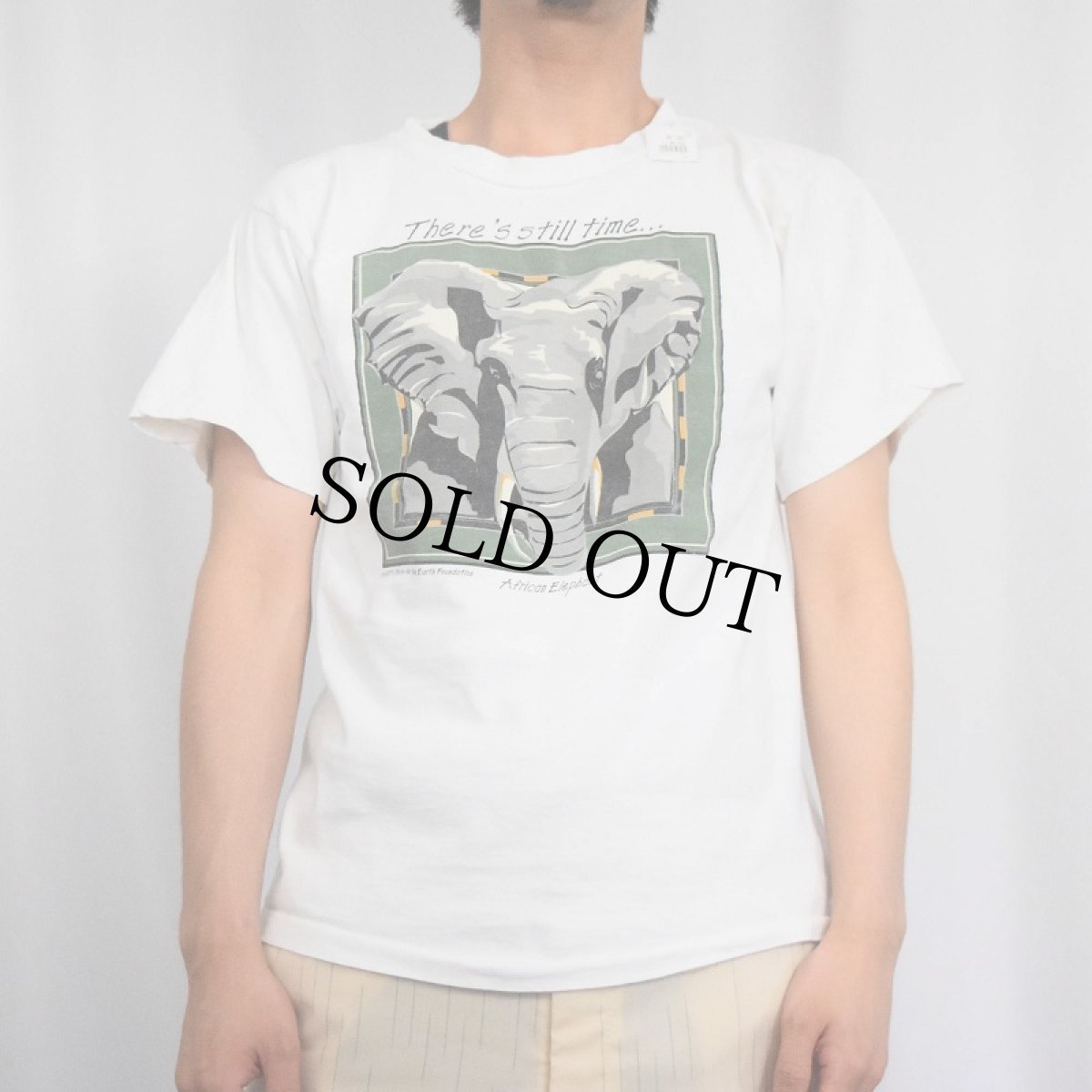 画像2: 90's USA製 "African Elephant" アフリカゾウプリントTシャツ M (2)