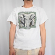 画像2: 90's USA製 "African Elephant" アフリカゾウプリントTシャツ M (2)