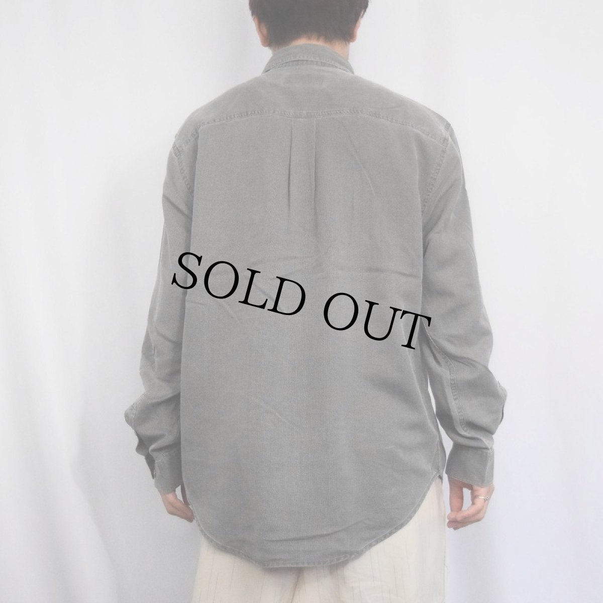 画像3: THE TERRITORY AHEAD シルク×コットン ボタンダウンシャツ M (3)