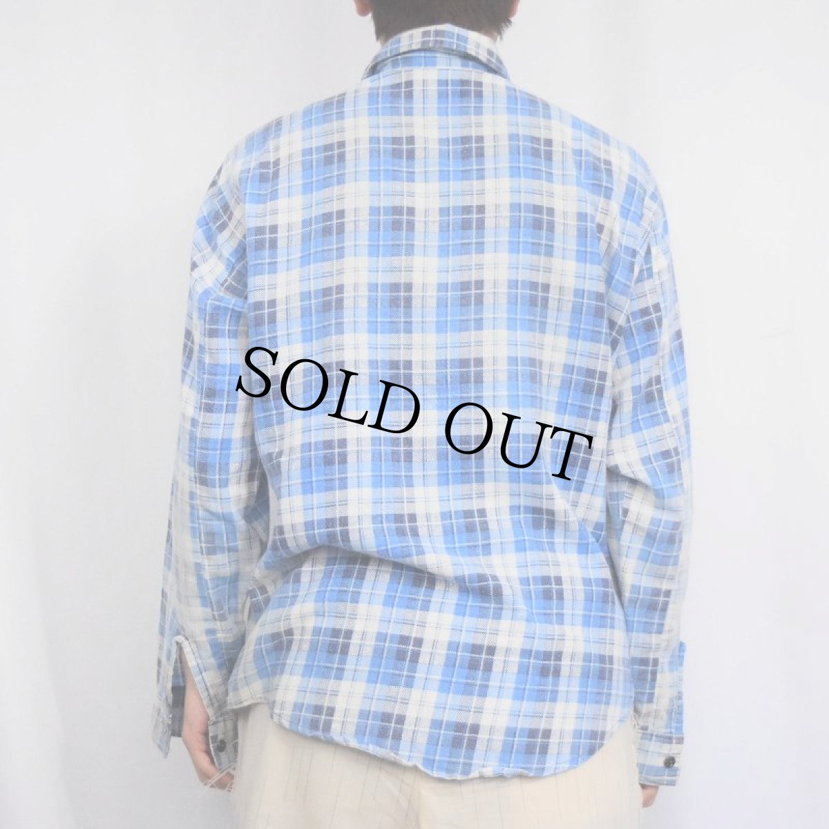 画像3: 80's FIVE BROTHERS USA製 チェック柄 プリントネルシャツ M (3)