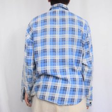 画像3: 80's FIVE BROTHERS USA製 チェック柄 プリントネルシャツ M (3)