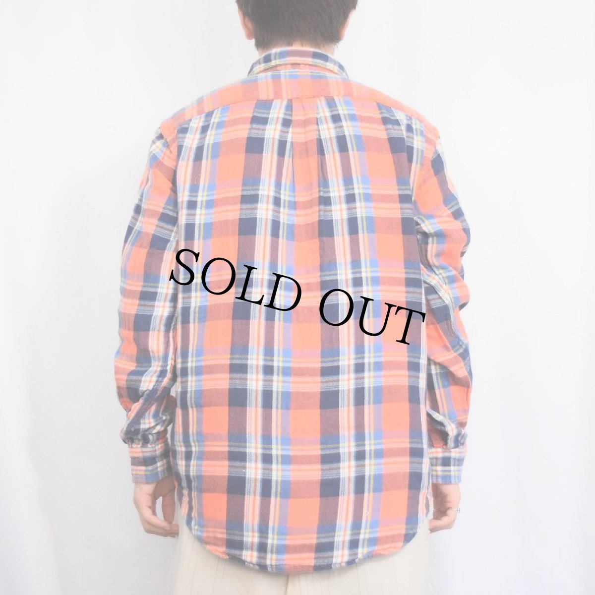 画像3: Ralph Lauren チェック柄 ダブルフェイス ヘビーネルシャツ M (3)