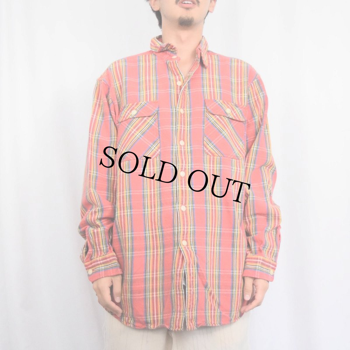 画像2: POLO Ralph Lauren "MATLOCK" チェック柄 ヘビーネルシャツ L (2)