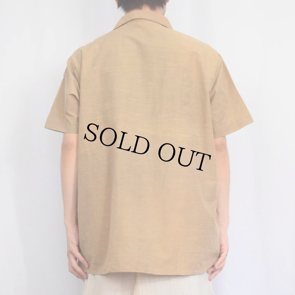 画像3: 50's〜 Carrey カスリ柄 ナイロンオープンカラーシャツ (3)