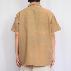 画像3: 50's〜 Carrey カスリ柄 ナイロンオープンカラーシャツ (3)