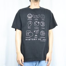 画像2: 2000's HISTORY OF ART USA製 アートプリントTシャツ BLACK M (2)