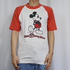 画像2: 80's Walt Disney World USA製 "MICKEY MOUSE" キャラクタープリントラグランTシャツ L (2)