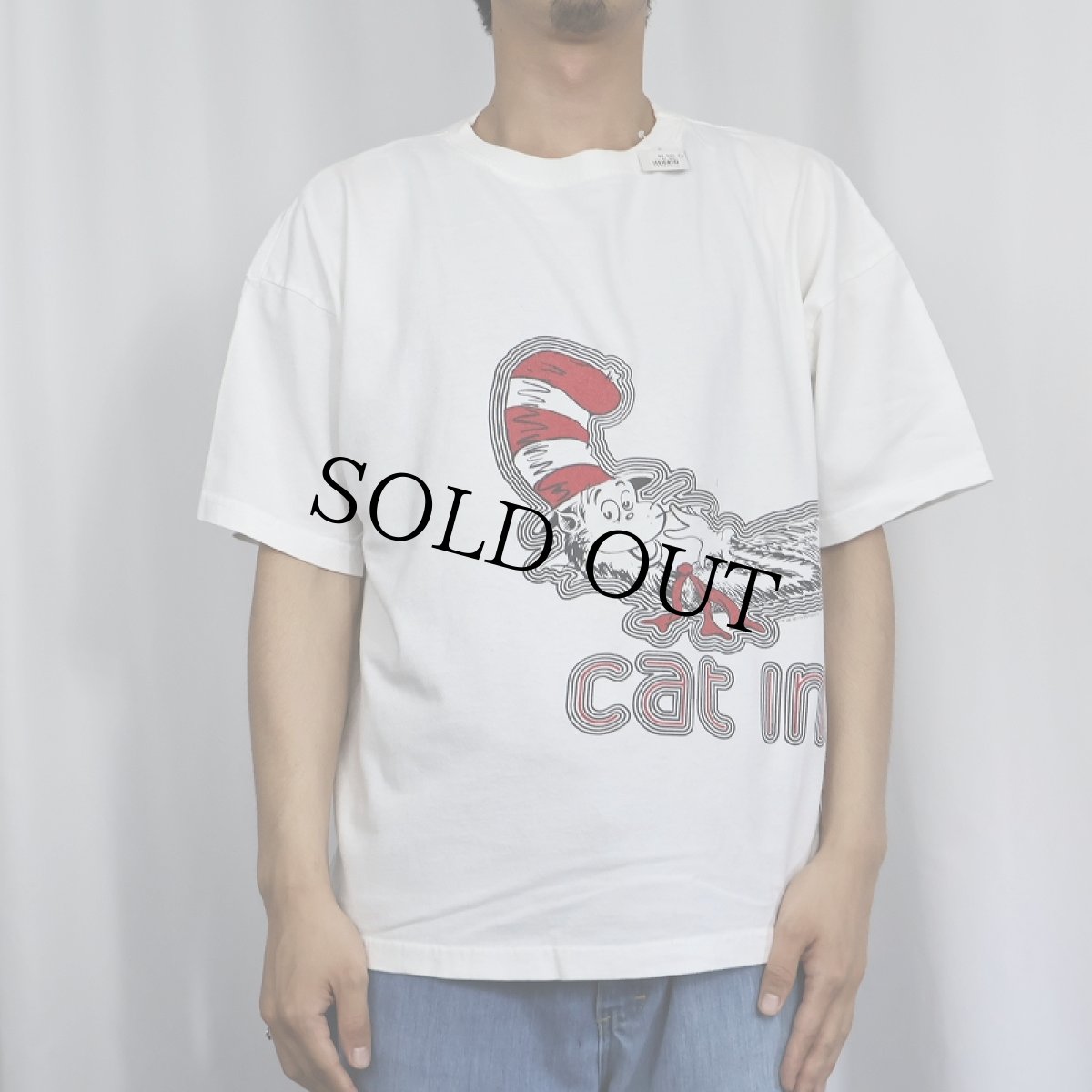 画像3: 90's Dr.Seuss THE CAT IN THE HAT USA製 キャラクター 巻きプリントTシャツ XL (3)