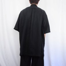 画像3: POLO Ralph Lauren "CALDWELL" リネン×シルク オープンカラーシャツ BLACK 2LT (3)