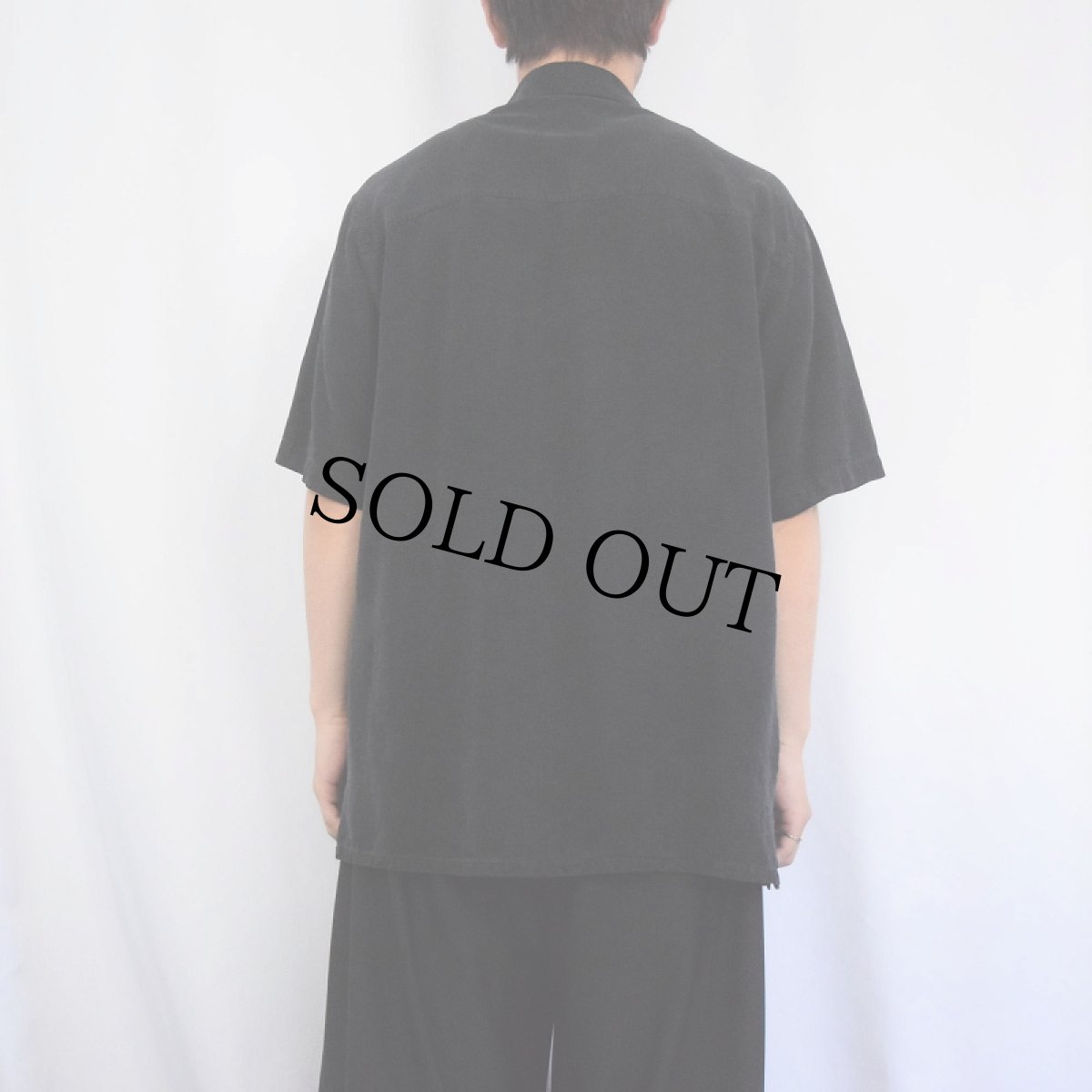 画像3: PARADISE COVES カクテル柄 シルクオープンカラーシャツ BLACK M (3)