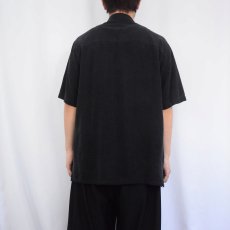 画像3: PARADISE COVES カクテル柄 シルクオープンカラーシャツ BLACK M (3)