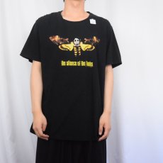 画像2: THE SILENCE OF THE LAMB ホラー映画プリントTシャツ BLACK XL (2)