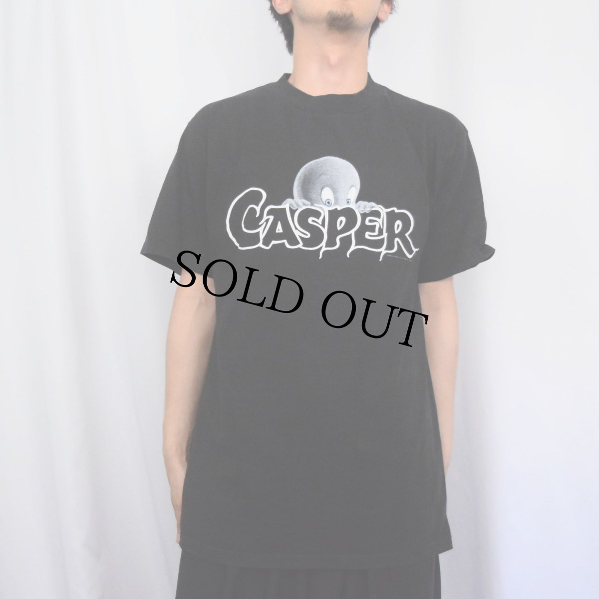 画像2: 90's CASPER キャラクタープリントTシャツ BLACK L (2)