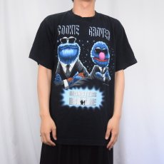 画像2: 90's MONSTERS IN BLUE 映画パロディ プリントTシャツ BLACK XL (2)