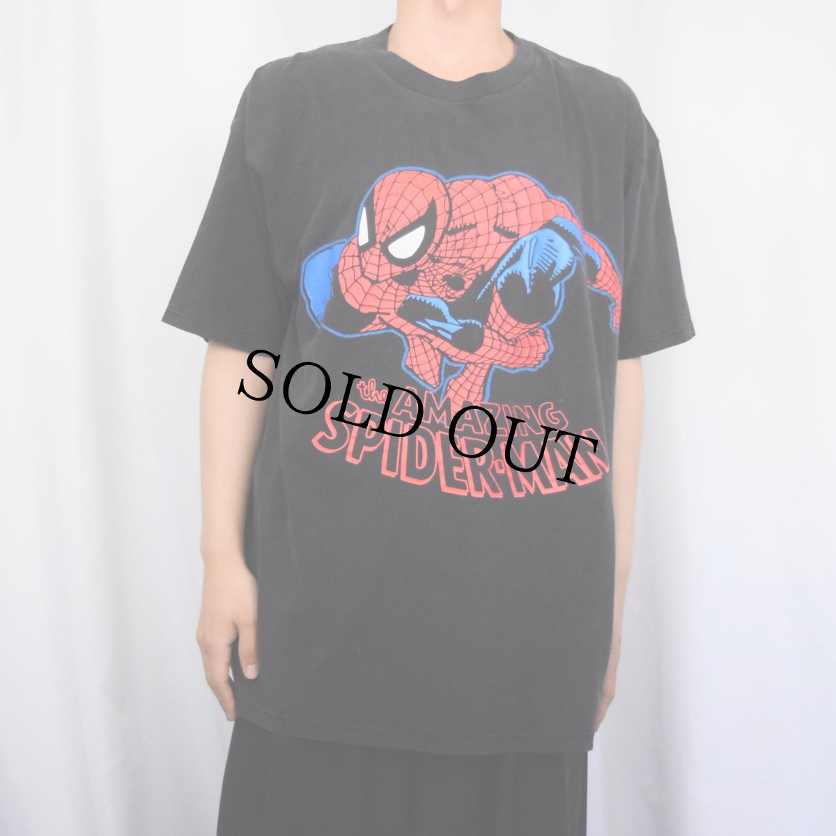 画像2: THE AMAZING SPIDER-MAN キャラクタープリントTシャツ BLACK L (2)