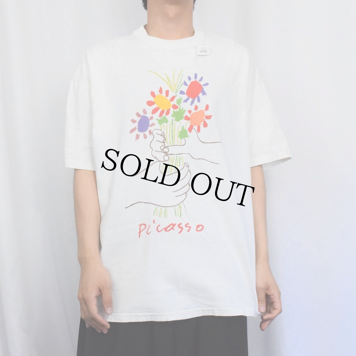 画像2: Pablo Picasso USA製 "Le Bouquet de l'amitie" アートプリントTシャツ XL (2)
