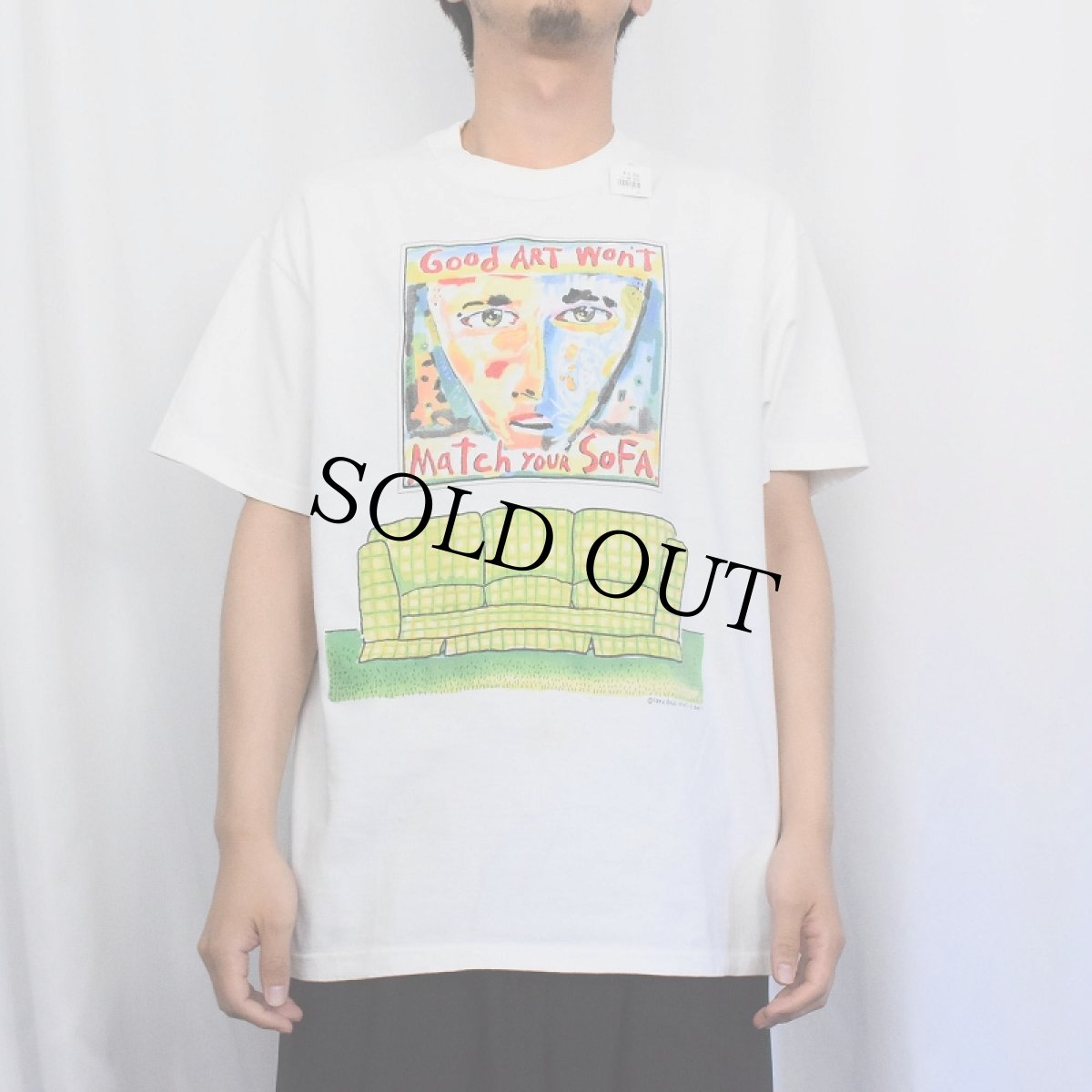 画像2: 90's Fred Babb "GOOD ART WON'T MATCH YOUR SOFA." アートプリントTシャツ (2)