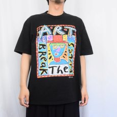 画像2: 90's Fred Babb USA製 "ART BREAK THE RULES" アートプリントTシャツ BLACK XL (2)