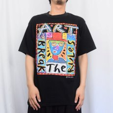 画像2: 90's Fred Babb USA製 "ART BREAK THE RULES" アートプリントTシャツ BLACK L (2)