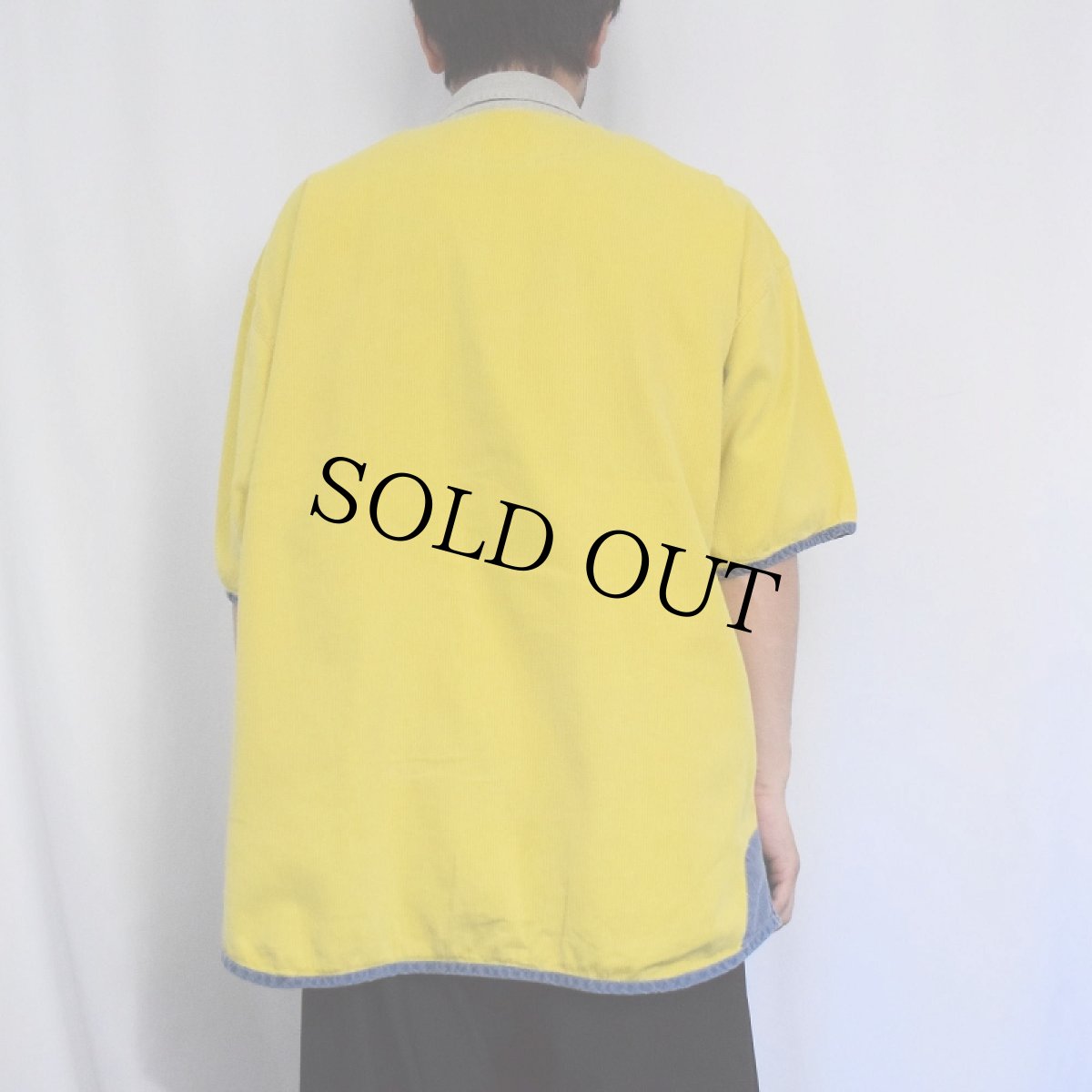 画像3: 切り替えデザイン コーデュロイシャツ XL (3)