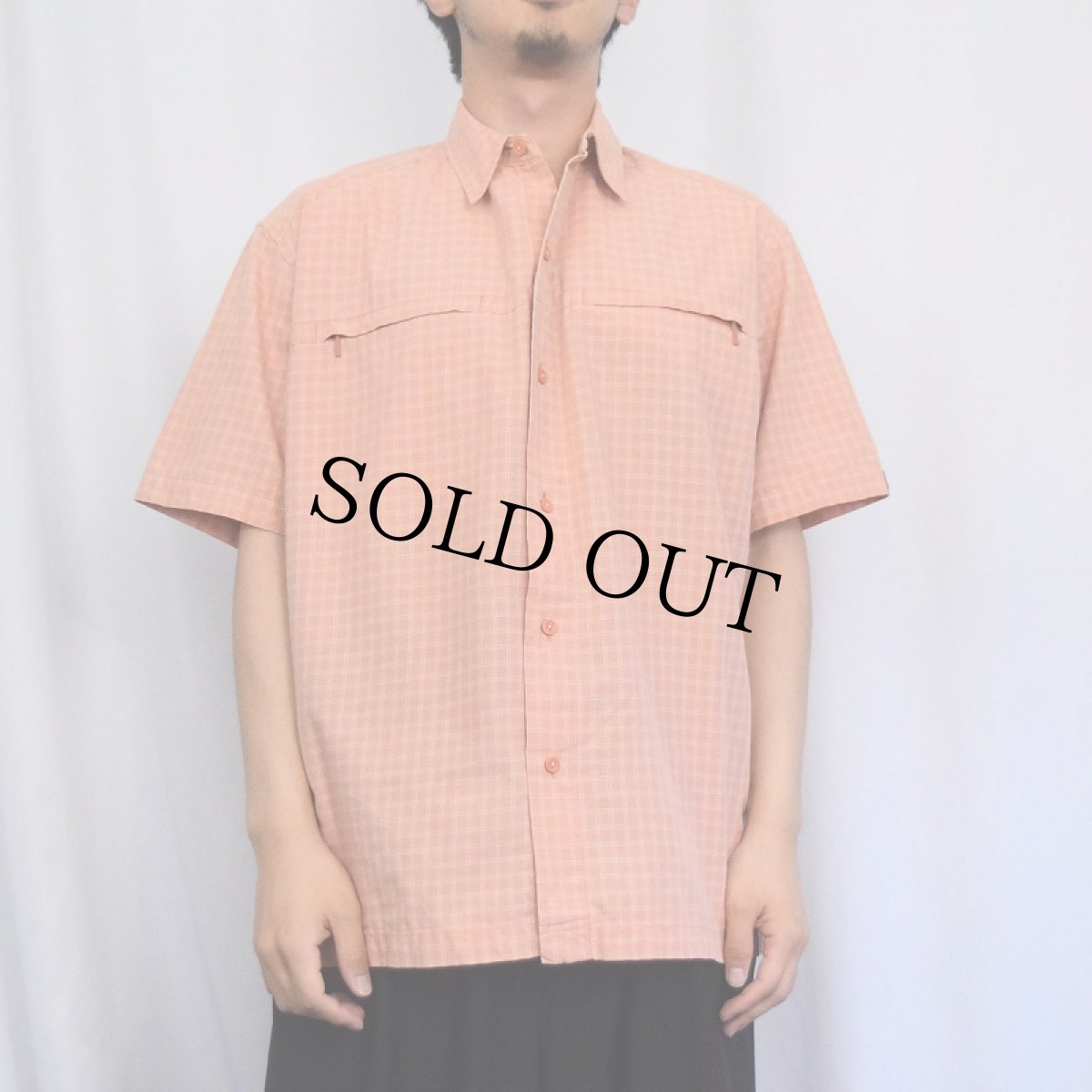 画像2: Eddie Bauer EBTEK チェック柄 コットン×ポリエステル フィッシングシャツ M (2)