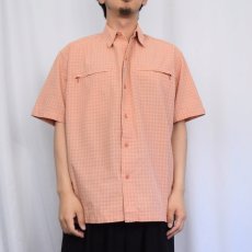 画像2: Eddie Bauer EBTEK チェック柄 コットン×ポリエステル フィッシングシャツ M (2)