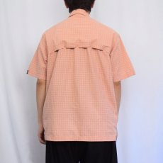 画像3: Eddie Bauer EBTEK チェック柄 コットン×ポリエステル フィッシングシャツ M (3)