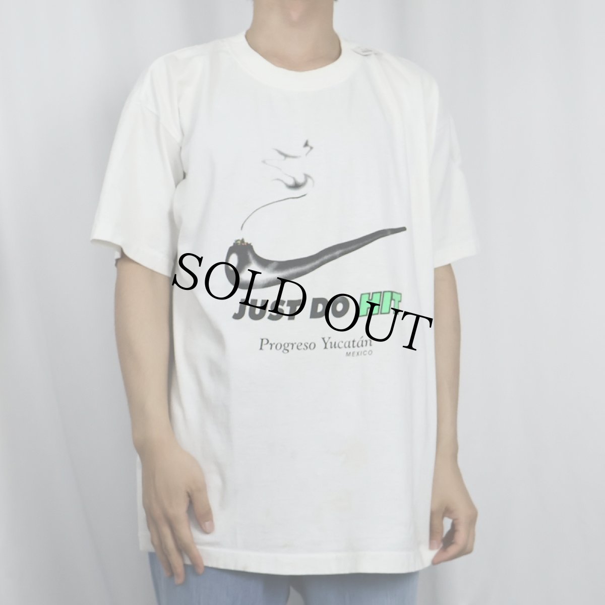 画像2: 2000's "JUST DO HIT" パロディプリントTシャツ XL (2)