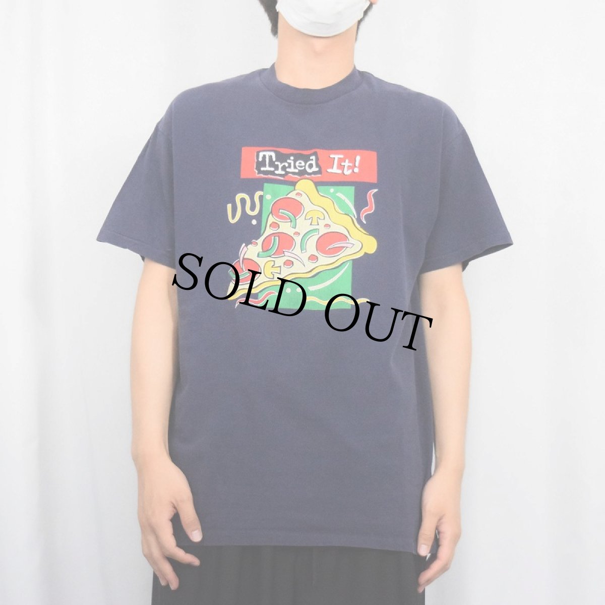 画像3: 90's Pizza Hut×PEPSI "Tried It!" プリントTシャツ NAVY L (3)