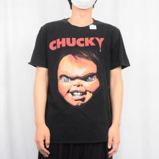 画像2: Chucky ホラー映画 キャラクタープリントTシャツ BLACK L (2)