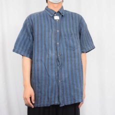 画像2: HDL ストライプ柄 リネンシャツ XXL (2)