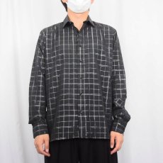 画像2: FAME チェック柄 ポリエステル×コットン シャツ BLACK M (2)