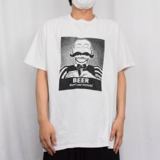 画像2: 90's Gnarly Artly "BEER" イラストプリントTシャツ L (2)