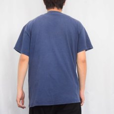 画像3: 2000's TRIUMPH モーターサイクル ロゴプリントTシャツ NAVY L (3)