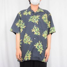 画像2: POLO Ralph Lauren "CLAYTON" 花柄 コットンアロハシャツ NAVY M (2)
