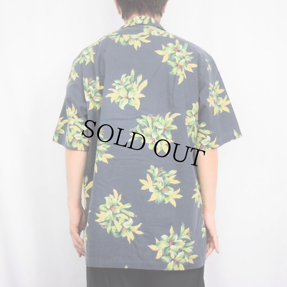 画像3: POLO Ralph Lauren "CLAYTON" 花柄 コットンアロハシャツ NAVY M (3)