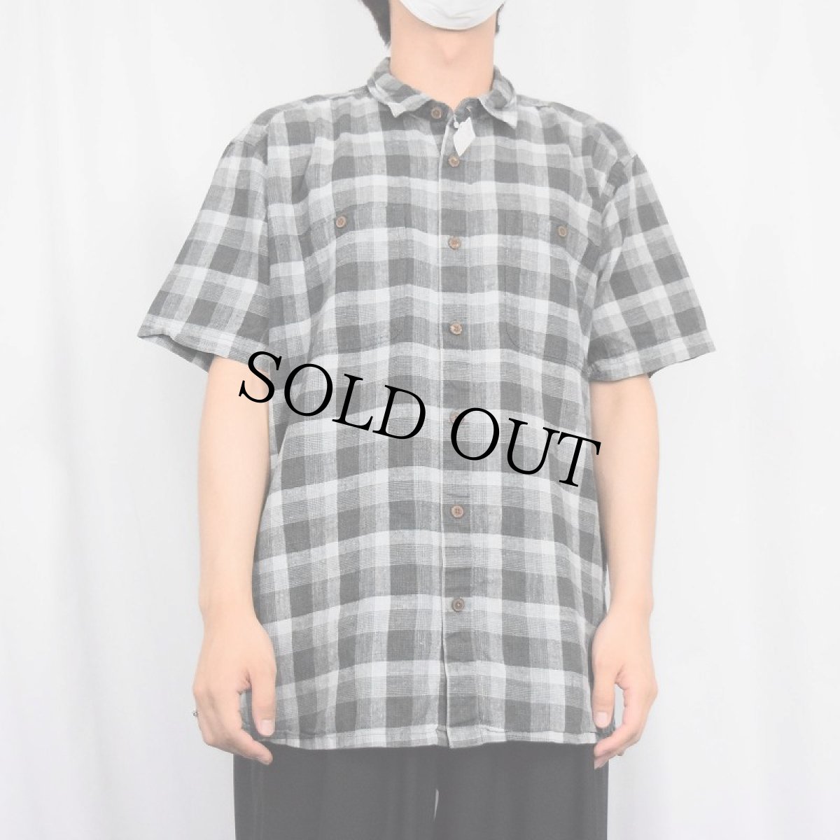 画像2: 2014SS Patagonia チェック柄 ヘンプシャツ L (2)