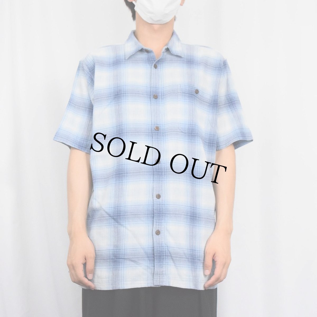 画像2: 2018SS Patagonia "ORGANIC COTTON" オンブレーチェック柄 A/Cシャツ XL (2)