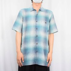 画像2: 11SS Patagonia "ORGANIC COTTON" オンブレーチェック柄 A/Cシャツ XL (2)