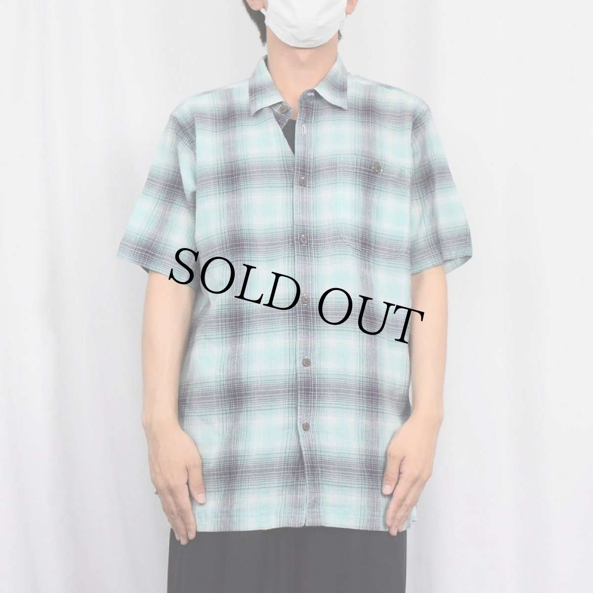 画像2: 2011SS Patagonia "ORGANIC COTTON" オンブレーチェック柄 A/Cシャツ L (2)