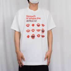 画像3: 90's USA製 "Speech is where the action is!" プリントTシャツ XL (3)